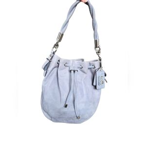 Coach Madison Slate Leather Drawstring Bucket Handbag